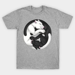 Yin-Yang Cats: Black/White T-Shirt